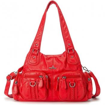 Bolso bandolera de mujer, estilo europeo y americano, piel lavable