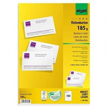 SIGEL DP830 Biglietti da visita, microperforati, bianco, 85x55 mm
