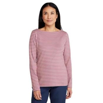 Women’s St Ives Pink Crew‑Neck Long Sleeve Tee – Soft Cotton, Size 8