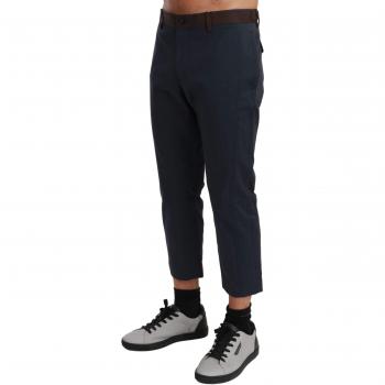 Dolce & Gabbana Cropped Trousers Male Blue Size XL Chic Cropped Stripe Casual Pants