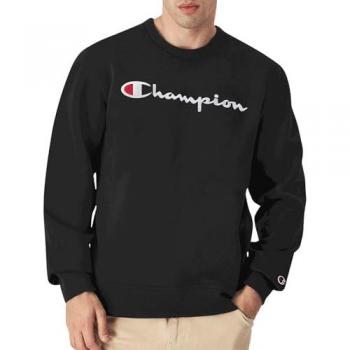 Sudadera Champion Negra Embroidered Logo Crewneck Sweatshirt