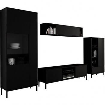 FURNIX Wohnwand FORSETTI 1 in Schwarz Matt