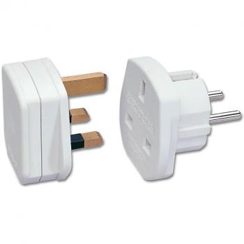 Lindy UK‑EU Travel Adapter Plug (White)