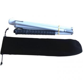140cm Aluminum White Cane with Black Handle for the Blind (Folds Down 7 Sections)