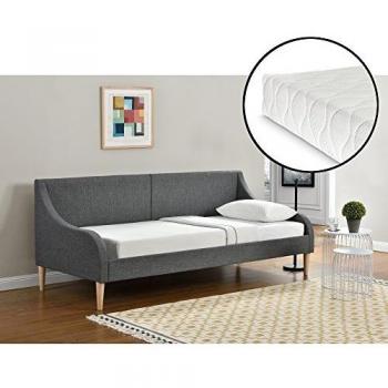 Divan Élégant Canapé Convertible en Lit Moderne 90 x 200 cm Gris Foncé