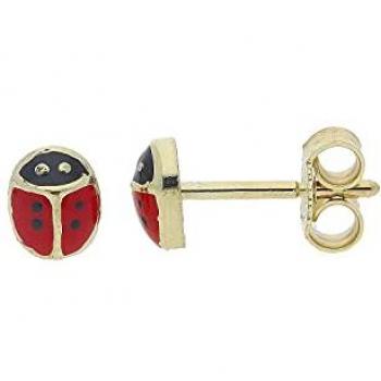 JuwelmaLux Marienkätzchen‑Ohrstecker – 585/000 Gold, Setfrei (2 Stück)