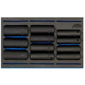 Draper Expert 63483 Deep Impact Socket Set 1/2 Sq. Drive EVA Insert Tray, 11pc