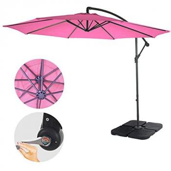Parasol voladizo Acerra, ø 3m inclinable, poliéster/acero 11kg