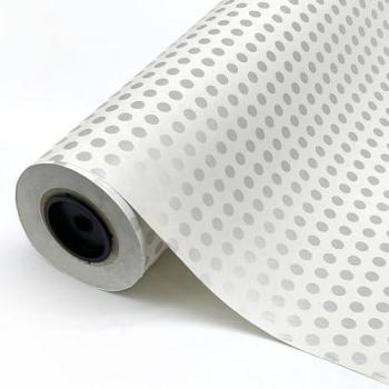 Bobina Lunar de Papel de Regalo – 70 cm × 100 m, Detalle Plata