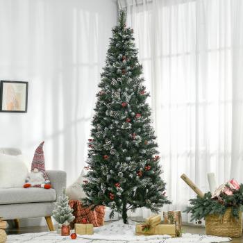Green and White Snow Dipped Pencil Tree