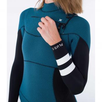 Traje Hurley de neopreno con cremallera frontal, manga larga, modelo femenino 4/3 mm