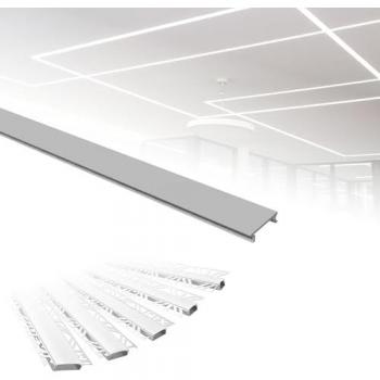 Profilo LED ALED1 in alluminio per incasso, copertura opalina, 12 mm di larghezza luminosa
