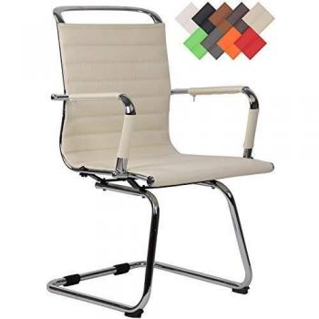 Chaise Crème Balve avec Piètement Métallique Chromé