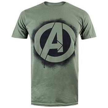 Green Marvel Stencil Logo T-shirt for Men