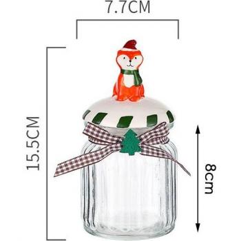 Cute Ceramic Lid Glass Storage Jars
