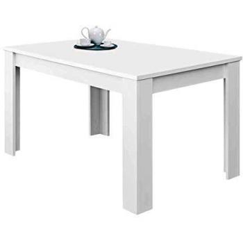 Mesa de comedor extensible blanco brillo 78x140x90 cm