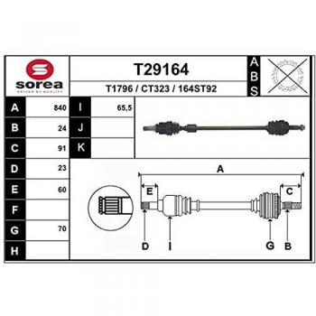 EAI T29164 Antriebswelle Vorderachse rechts