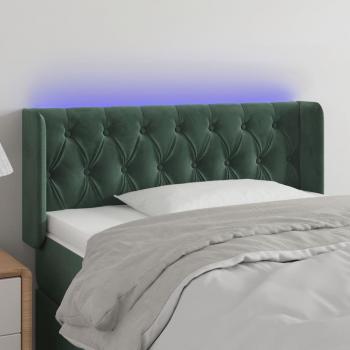 VidaXL Samt Kopfteil mit LED Dunkelgrün 93x16x78/88 cm