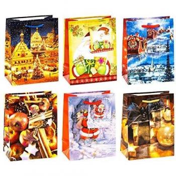TSI 84027 Weihnachtsgeschenktüten Serie 7, 12er Packung, Größe: Klein