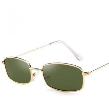 Gafas de Sol Estilo Retro, Unisex, Pequeñas y Rectangulares con Marco en Rojo y Lentes Transparentes