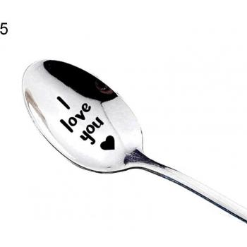 Tenedor y Cuchara de Acero Inoxidable con Diseño Gráfico