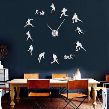 Giant Softball Wall Clock Decor