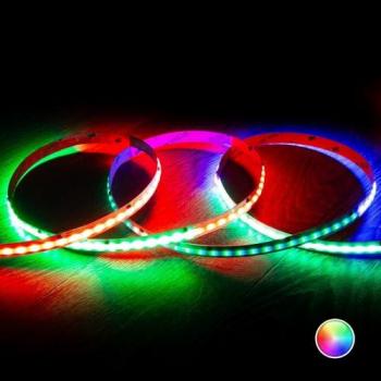 Ruban Led Rgbic Digital Spi 24v Dc Cob 360 Led/M 5m Ip20 Largeur 10mm Coupe 5 Cm Rgb