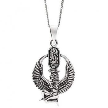 Sterling Silver Kneeling Isis Cartouche Necklace