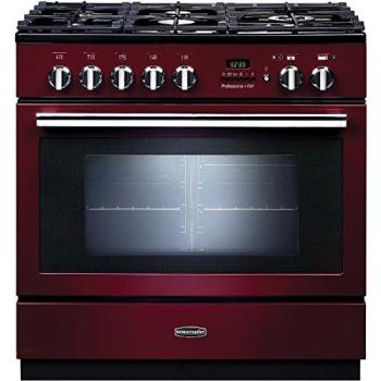 Rangemaster PROP90FXPDFFCY/C PROFESSIONAL+ FX 90cm Dual Fuel Range Cooker, Cranberry