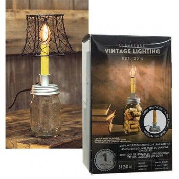 Darice Industrial Metal Canning Lid Candlestick with 8' Cord