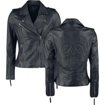 Black Premium by EMP All Over The Road Lederjacke – Damen S bis 5XL, Schwarz