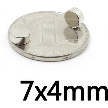 7mm Dia x 4mm Thick Neodymium Magnets N35
