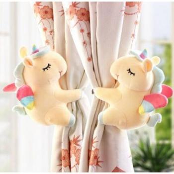 Set de Cortinas 1x1 Unicornio Coreano con Cinturón de Suspensión