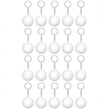 Set de 20 porte‑clés sportives – balle de volley-blanche