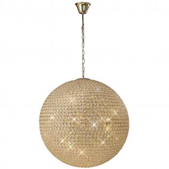 Pendente “Sfarzo” 12 Luci Oro Francese, cristallo scintillante