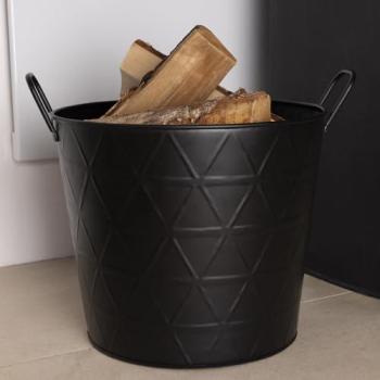 Yew Flame Log Container – Black Finish