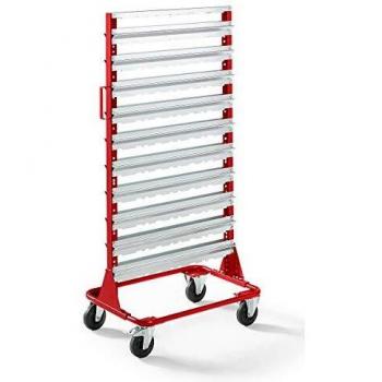 Rayonnage mobile rouge