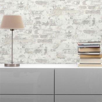 Papier Peint Pierre Intissé Fabio M1-No.293 Gris Blanc