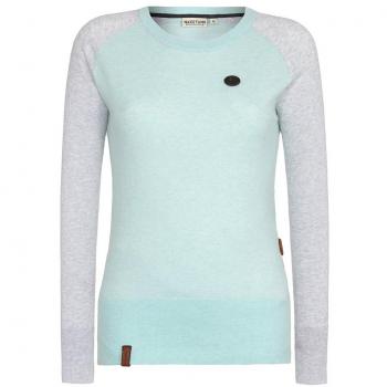 Naketano Damen-Stricktop High as a Mother – Pastellgrün & Grau, XS