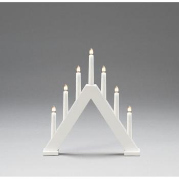 Adorno Festivo Konstsmide Candelabro de Madera, 7 Luces Blancas
