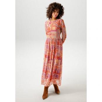 Aniston CASUAL Midikleid – Ethnisches Farbmuster – NEUE KOLLEKTION
