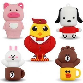 Chiavetta USB 2.0 8 GB con forma animale – pacchetto da 5 pezzi