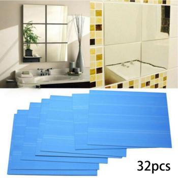 Carreaux de Verre Miroir Auto-adhésifs 32/16/6 pièces