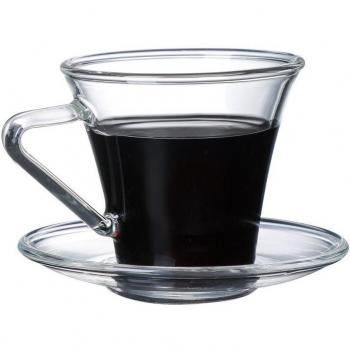 Taza de Café de Vidrio Resistente al Calor con Platillo Estilo Europeo
