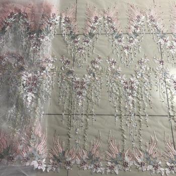 SASKIA 1 Yard Beaded Mesh Net Fabric for Floral Designs