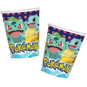 8 bicchieri in cartone Pokemon, 250 ml, JADEO-Amscan