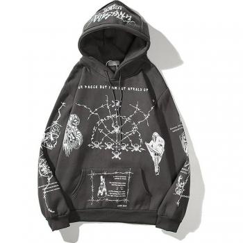 Fleece Skull Print Sweatshirt