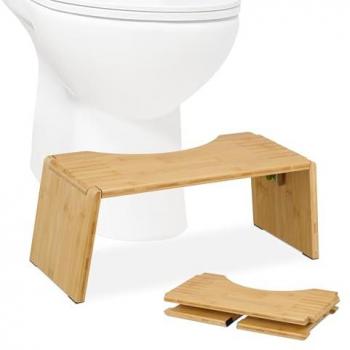 Relaxdays Toilettenhocker aus Bambus