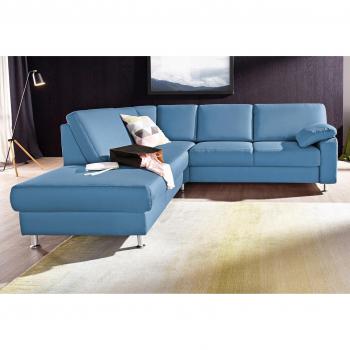 SIT&MORE Ecksofa Belfort in Blau mit Bettkasten