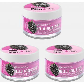Essence FRESH GLOW Peel-Off Maske, 3-teilig mit Brombeere